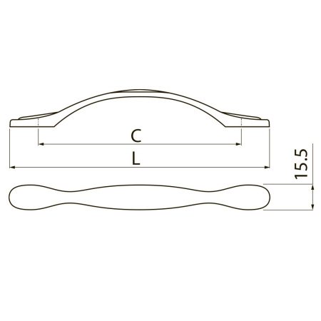 Ручка-скоба, ROYAL5, 128мм, металл, белый/золото