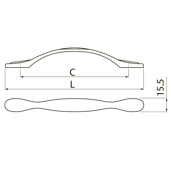 Ручка-скоба, ROYAL5, 128мм, металл, белый/золото