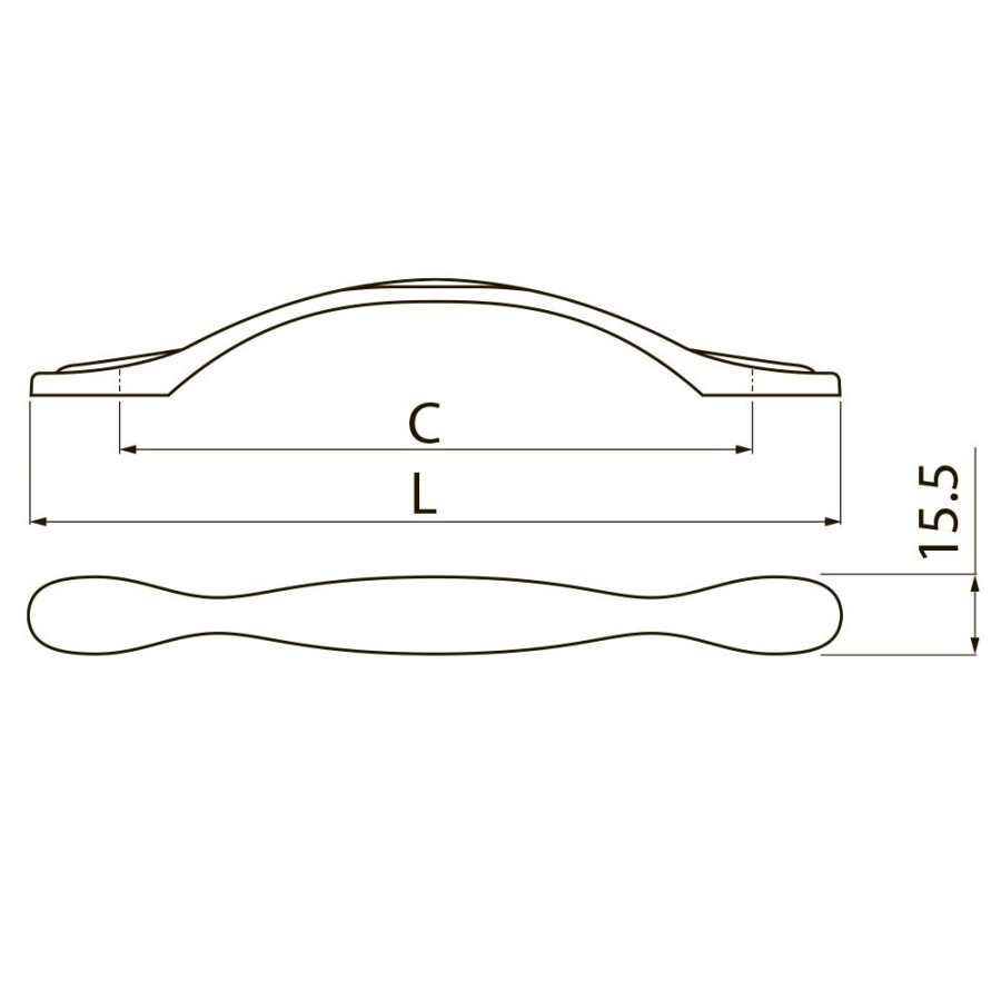 Ручка-скоба, ROYAL5, 128мм, металл, белый/золото