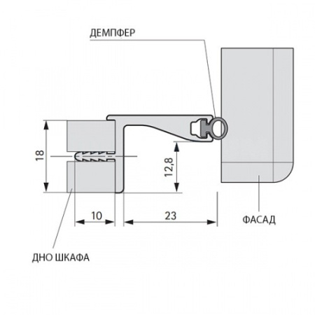 Ручка-профиль для навесных шкафов, 80/G1.4AL-07, h=18мм L=4,2м, алюминий