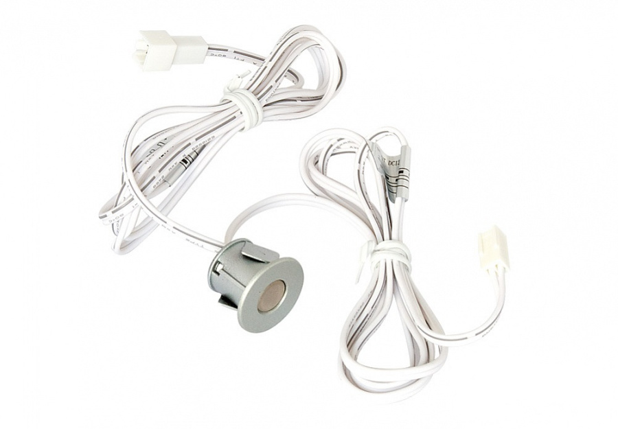 Выключатель врезной на касание с диммером, Ø18мм, 12В/24Вт, miniAMP, шнур 1м, матовый хром