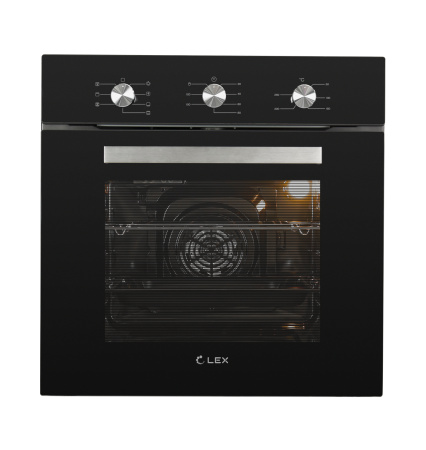 Духовой шкаф EDM 073 BL, 60 см, стекло/нерж. сталь, черный, Lex
