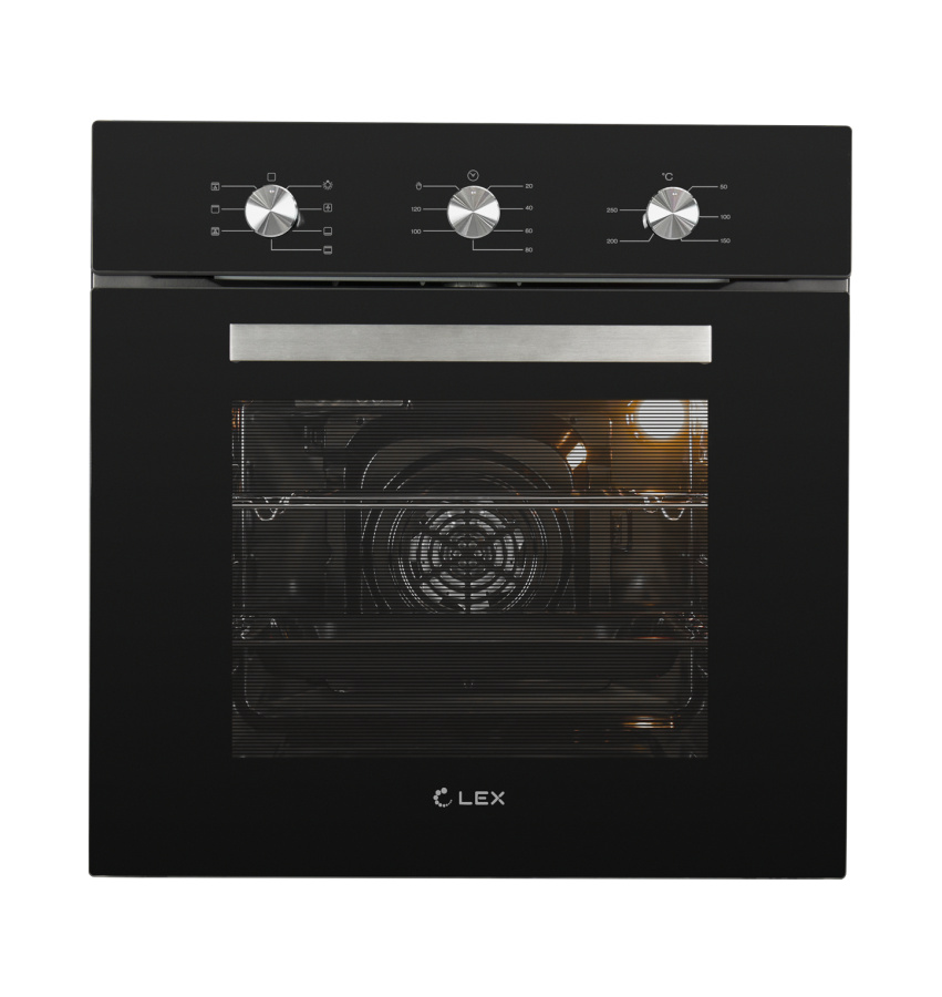 Духовой шкаф EDM 073 BL, 60 см, стекло/нерж. сталь, черный, Lex