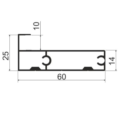Профиль горизонтальный верхний/нижний для подвесной системы OPK, L=2900мм, серебро