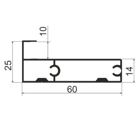 Профиль горизонтальный верхний/нижний для подвесной системы OPK, L=5800мм, венге табако