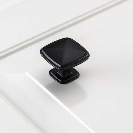 Ручка-кнопка, POINT, 30х30х24мм, металл, черный матовый, GTV