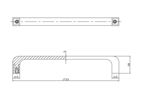 Ручка-скоба, 637, 160мм, металл, матовый хром