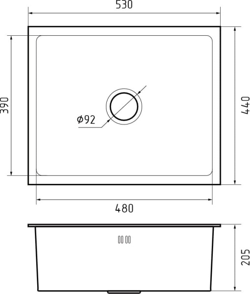 Мойка GranFest METAL 5344, 530х440 мм, нерж. сталь
