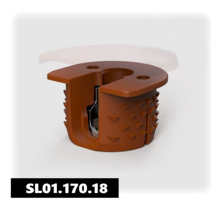 Стяжка эксцентриковая RAFIX под крышку, для деталей толщиной от 16мм, пластик/металл, коричневый