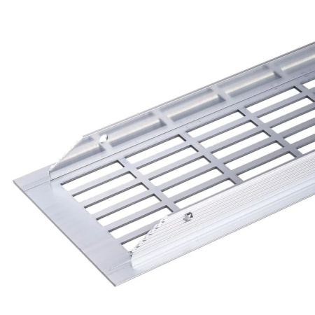 Вентиляционная решетка для цоколя, 480х80мм, алюминий, шлифованная сталь, GTV
