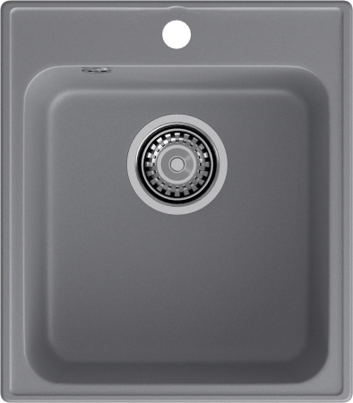 Мойка GranFest QUARZ 17, 418х477 мм, темно-серый (квадратная, без сифона)