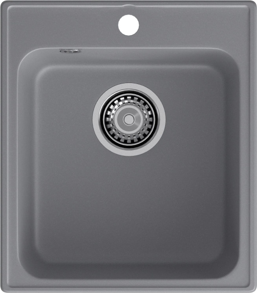 Мойка GranFest QUARZ 17, 418х477 мм, темно-серый (квадратная, без сифона)