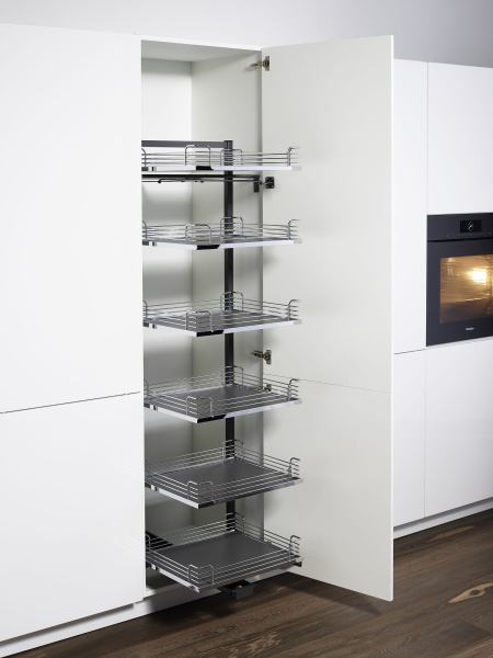 Колонна выкатная Тандем Соло, 6 корзин, 600х500х1800мм, в базу на 600мм, антрацит, Kessebohmer