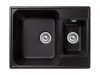 Мойка GranFest QUARZ 09, 617х480 мм, черный (прямоугольная, 1,5 чаши, без сифона)