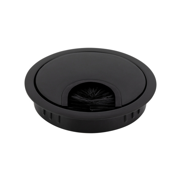 Заглушка для кабель-канала, Ø60мм, h=12мм, металл, черный, Rejs