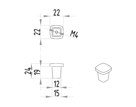 Ручка-кнопка, 288, d=22мм, металл, брашированный никель