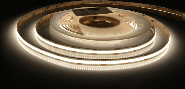 Лента  8х5000мм, COB, 12В, нейтральный, 14.0 Вт/м, 480 диодов/м, 1 000 Лм/м, IP20, AQ