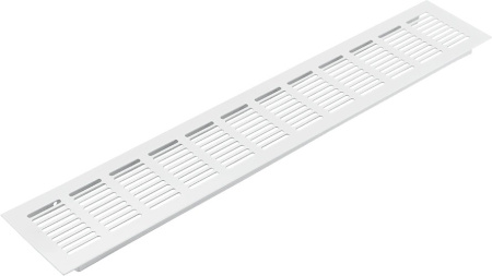 Вентиляционная решетка для цоколя, 480х80мм, алюминий, белый, Grade