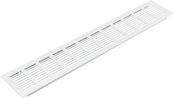Вентиляционная решетка для цоколя, 480х80мм, алюминий, белый, Grade