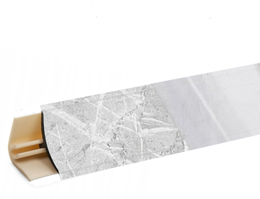 Плинтус LB-15, мрамор лацио белый, L=3000мм, 13,4х13,4мм, Россия
