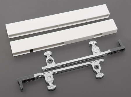 Держатель передней панели ящика, левый и правый, белый, (H199), HISSEN