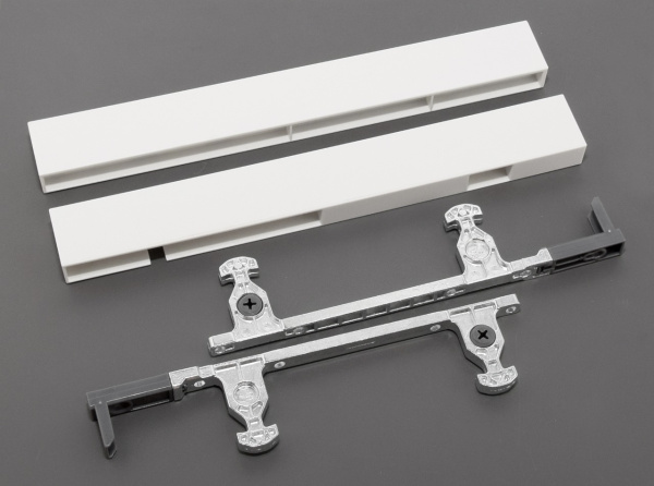 Держатель передней панели ящика, левый и правый, белый, (H199), HISSEN