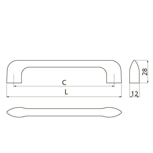 Ручка-скоба, MILANO, 128мм, металл, инокс