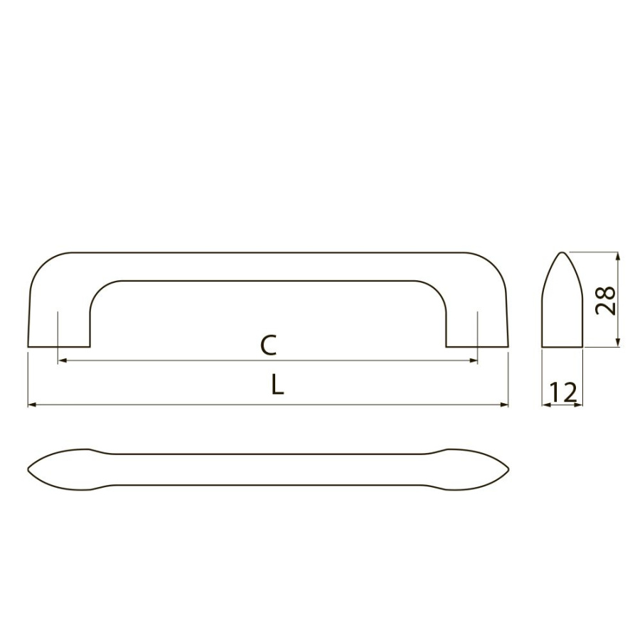 Ручка-скоба, MILANO, 128мм, металл, инокс