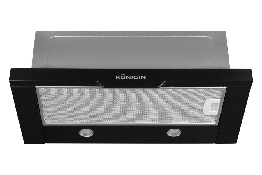 Вытяжка встраиваемая телескопическая Rebus Smooth Black, 60 см, б/уг. фильтра, черный, Konigin