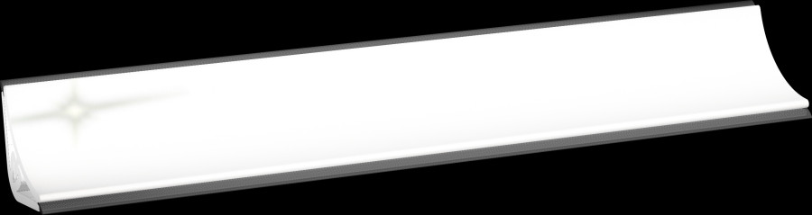 Плинтус LB-15 Lira, белый глянец, L=3000мм, 14,4х14,4мм, лицевая часть алюминий/пластик, Россия