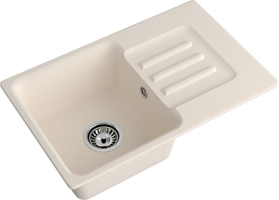 Мойка ЭкоМ М-680, 680х430мм, мрамор, белый (без сифона)