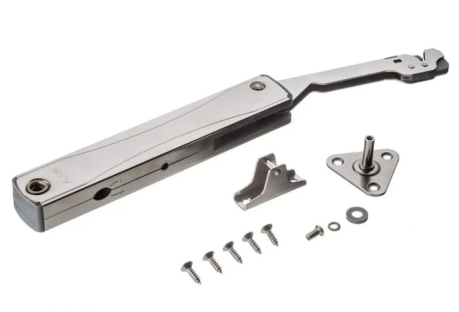 Кронштейн MINILIFTNEW STRONG, без доводчика, для фасада 5-6кг, сталь, хром, GTV