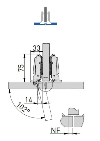 GTV Петля Silento Pro полунакладная, с планкой 0мм, доводч 2way, БЕЗ еврошурупа, 3D-регулировка, черный