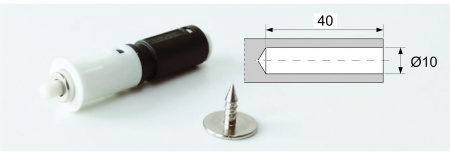 Толкатель Push Open с магнитом, врезной, ФриЛайт, пластик, Kessebohmer
