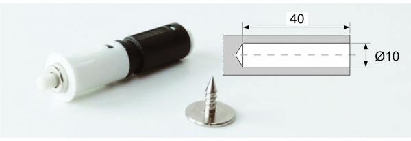 Толкатель Push Open с магнитом, врезной, ФриЛайт, пластик, Kessebohmer