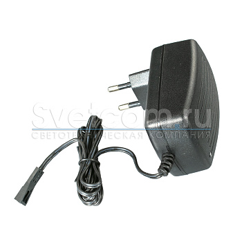 Трансформатор  24W/12V, IP20, провод 1м с коннектором, пластик, черный, GLS