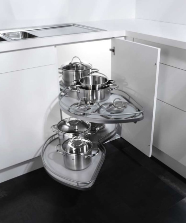 Механизм Леманс 600мм в угловой шкаф, 2 полки, H 600-750мм, левый, титан, Kessebohmer