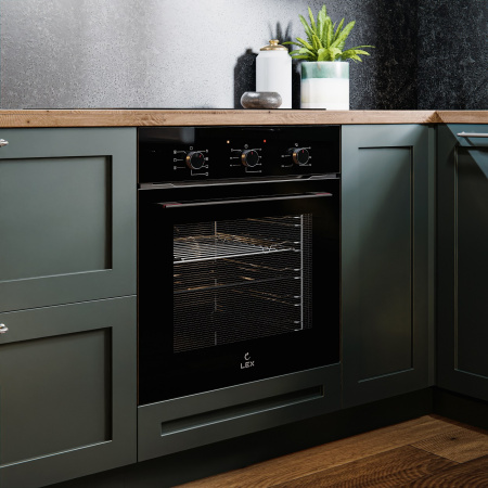 Духовой шкаф EDM 075 BBL, 60 см, стекло, черный, Lex