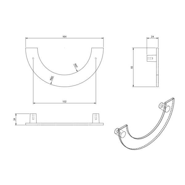 Ручка-скоба, WMN470.MZA.006B, 132мм, металл, никель, Giusti