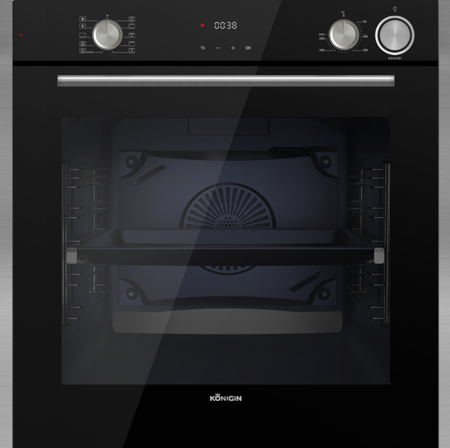 Духовой шкаф Konigin Barberry 60 BKХ LS10, 60см, черное стекло