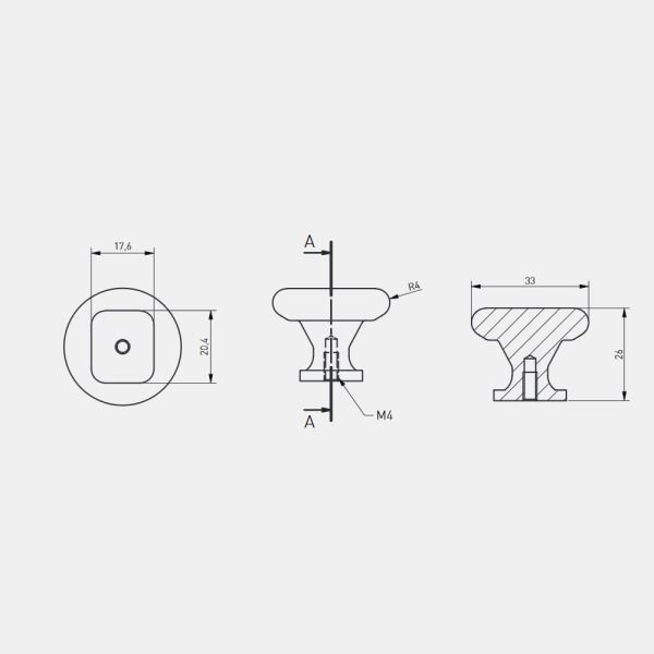 Ручка-кнопка, LORENA, d=25мм, металл, брашированное золото, GTV