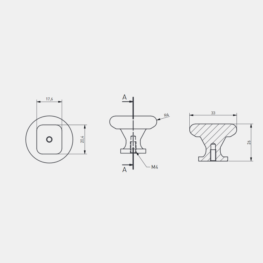 Ручка-кнопка, LORENA, d=25мм, металл, брашированное золото, GTV