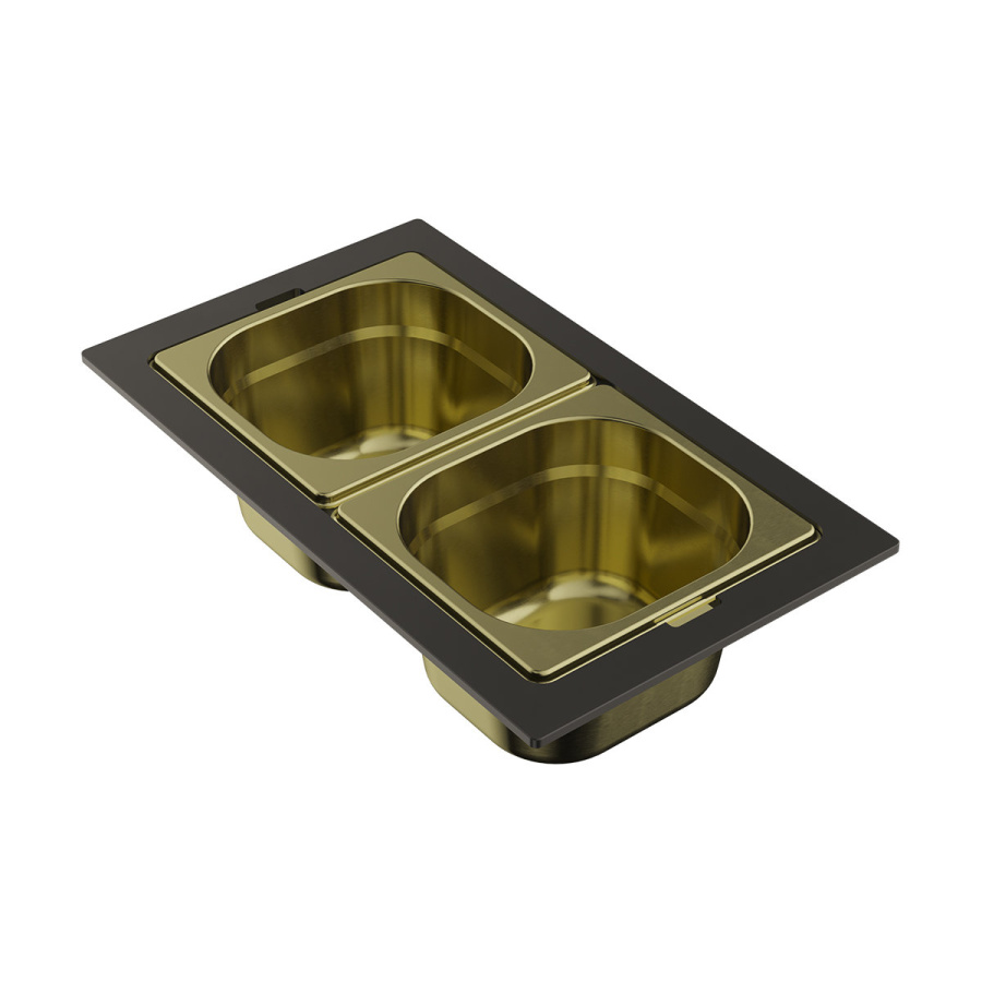 Контейнер DC-04-2-LG, 376x220x100мм, нержавеющая сталь, светлое золото