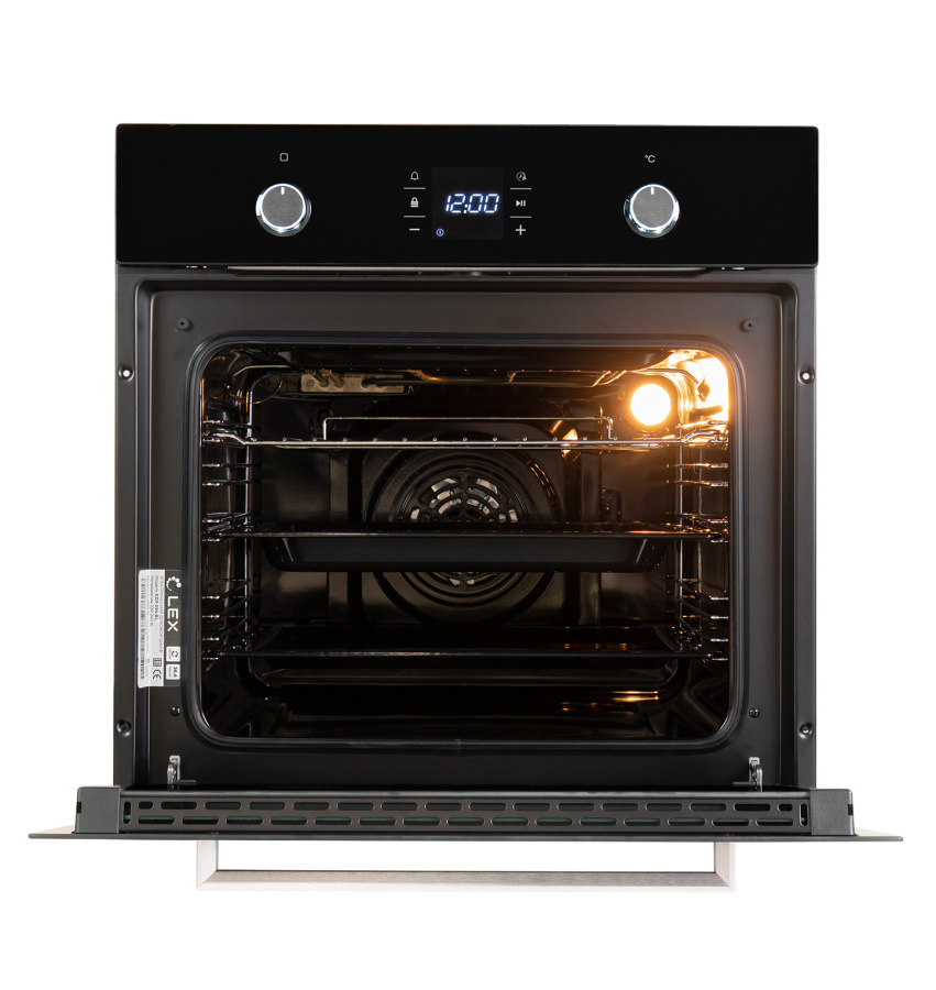 Духовой шкаф EDP 094 BL, 60 см, стекло/нерж. сталь, черный, Lex
