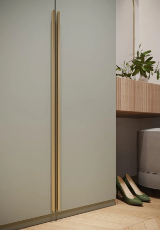 Ручка-скоба, GROOVE, L=1200 мм, металл, светлое брашированное золото, GTV