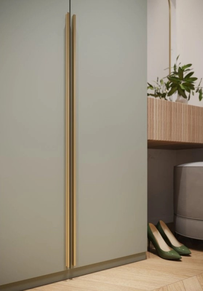 Ручка-скоба, GROOVE, L=1200 мм, металл, светлое брашированное золото, GTV