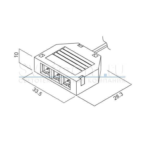 Разветвитель 815 с коннектором 813 (ПАПА), 3 гнёзда, L=1500мм, 12V/3A, черный