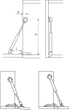 Кронштейн масляный 150N нижнего открывания, GTV