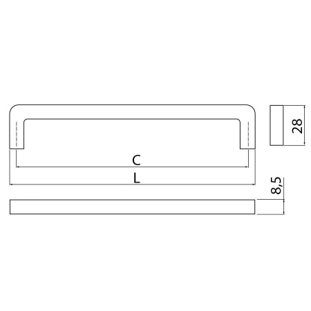 Ручка-скоба, BAGIO, 192мм, металл, шампань