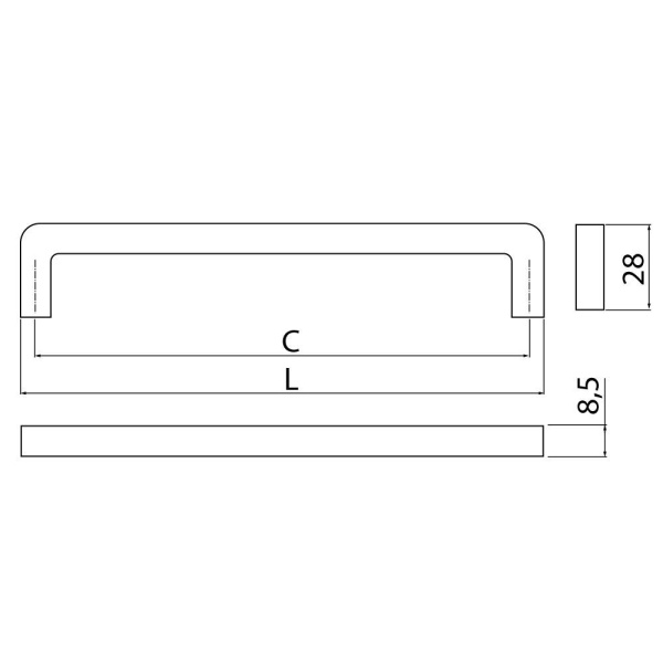 Ручка-скоба, BAGIO, 192мм, металл, хром